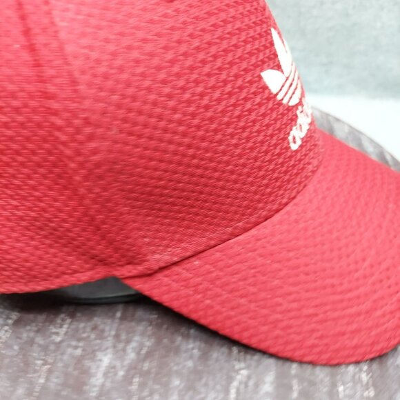 Adidas Red Trefoil Logo Baseball Cap With Breathable Mesh Design L/XL - Picture 9 of 14
